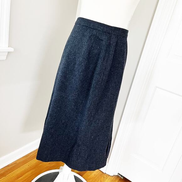 Pendleton Vintage Wool Pleated Charcoal Skirt - Picture 2 of 7